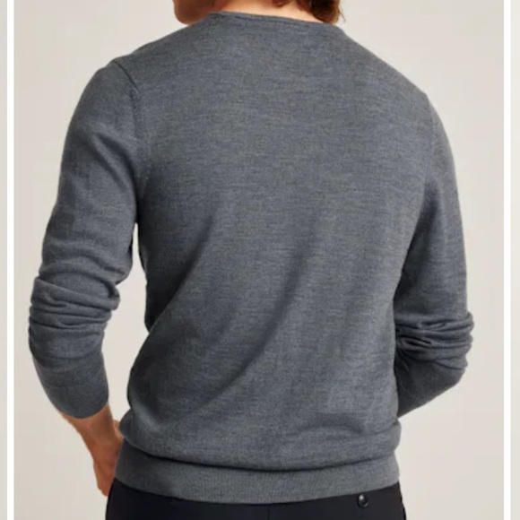 Mens Bonobos Washable Merino V-Neck Sweater charcoal XL - Picture 3 of 7